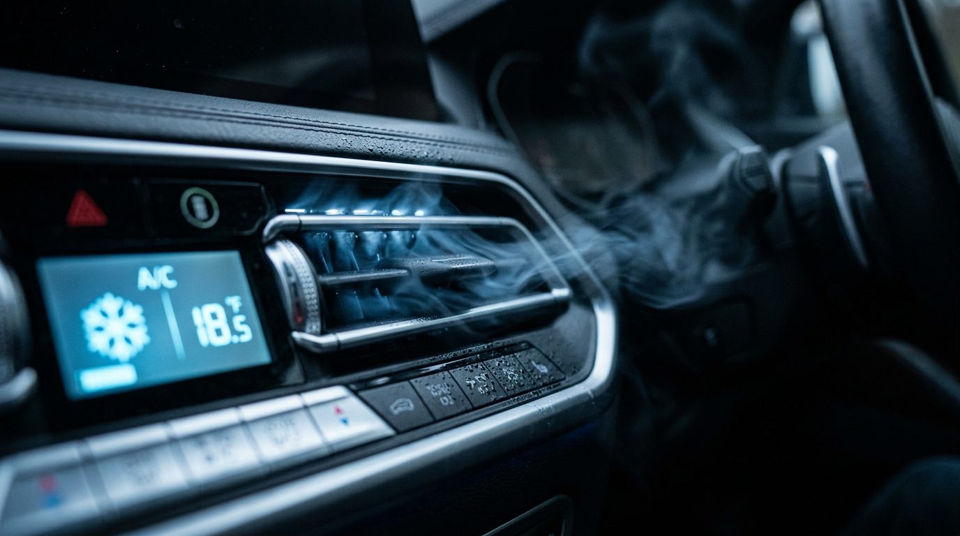 Car air vent blowing cold air